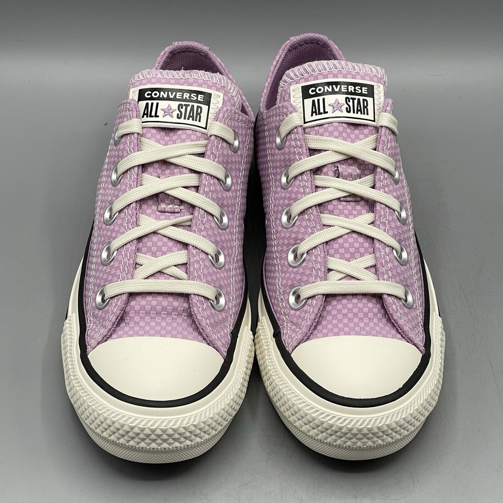Converse Women's 5 Sneakers Purple Lavender Checked Low Top CTAS A11627C - Picture 3 of 10
